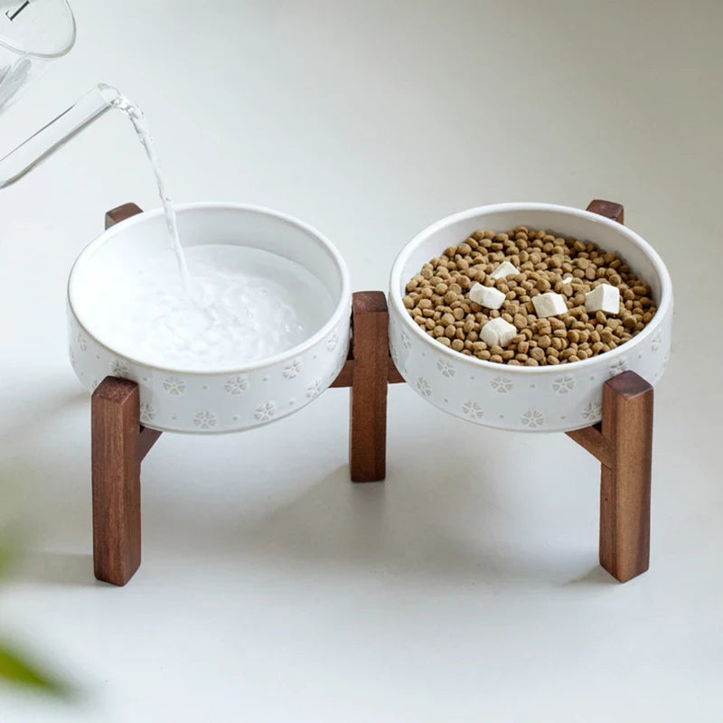 Elevated Ceramic Pet Bowl Set