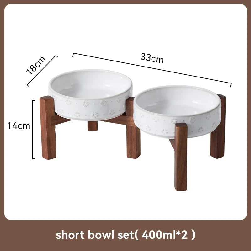 Elevated Ceramic Pet Bowl Set