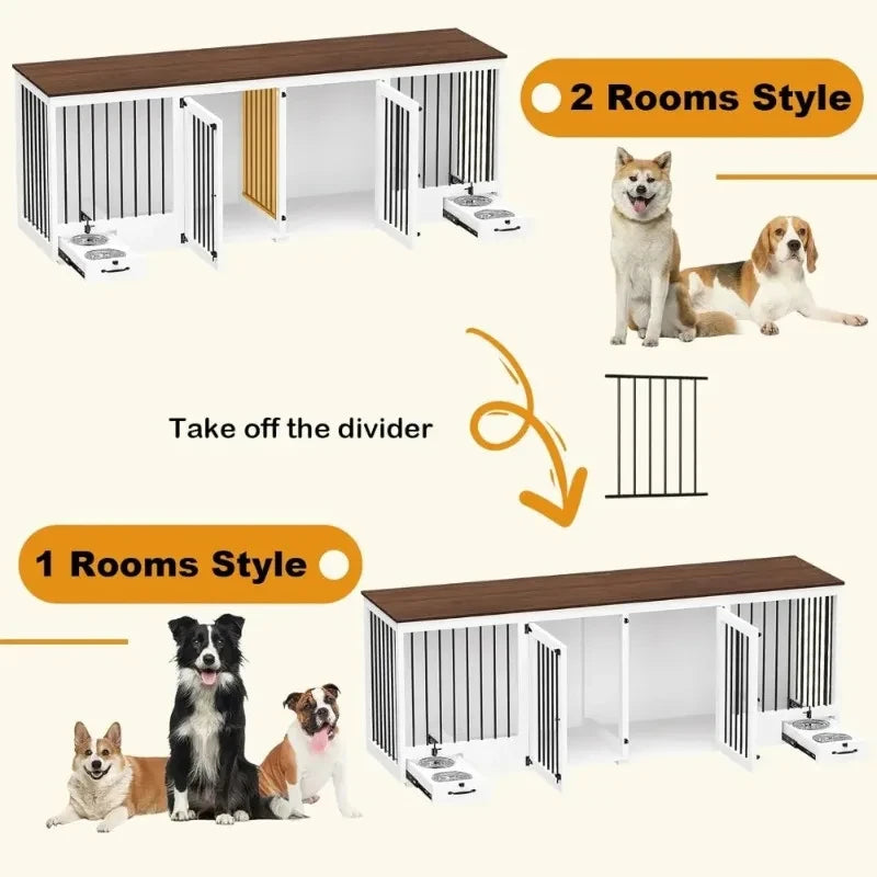 Furniture Style Dual Dog Crate