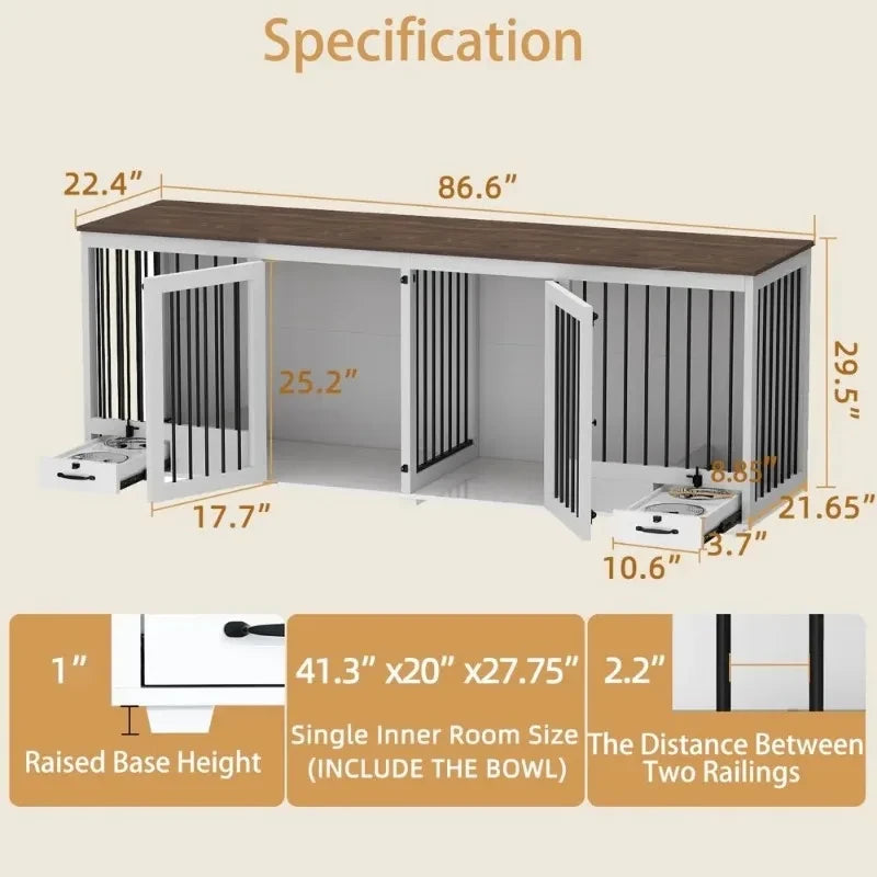 Furniture Style Dual Dog Crate