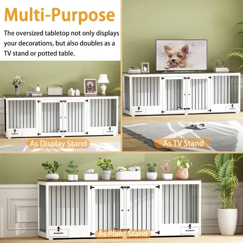 Furniture Style Dual Dog Crate