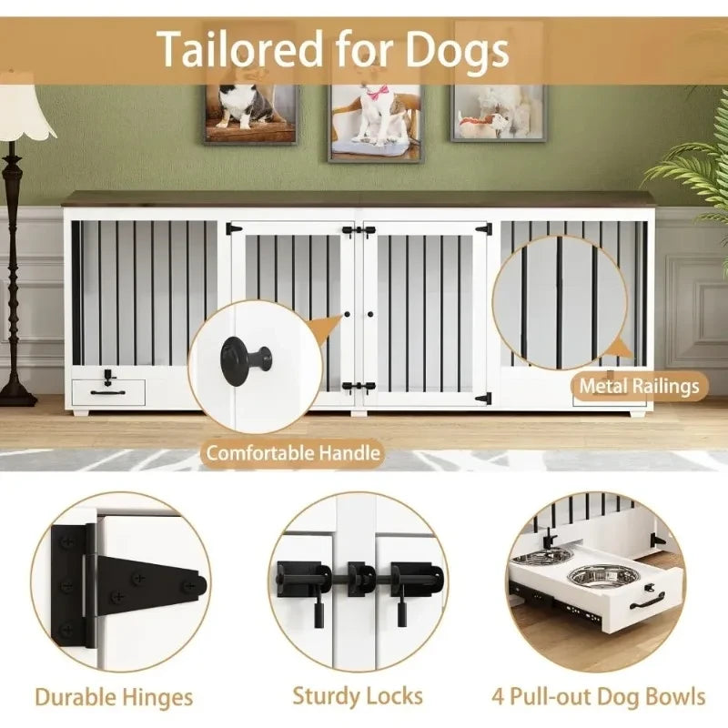 Furniture Style Dual Dog Crate